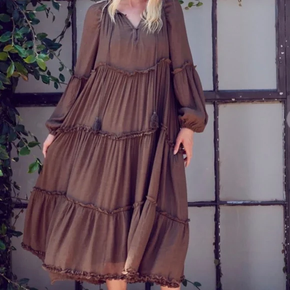 &merci | Dresses | Boho Tiered Maxi Dress